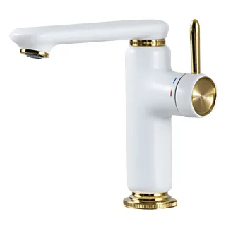 Смеситель для раковины Gappo G1009-83 белый/золото